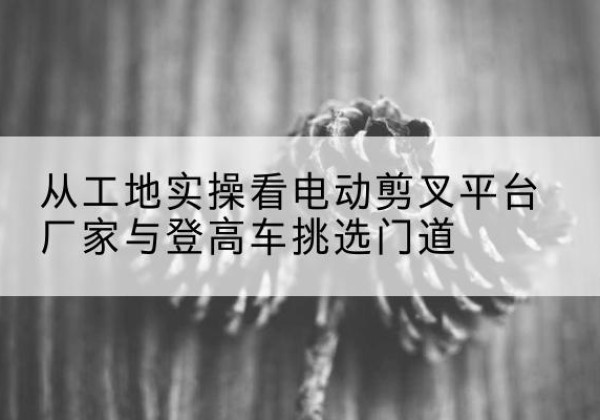 镇江电动剪叉升降平台厂家-从工地实操看电动剪叉平台厂家与登高车挑选门道